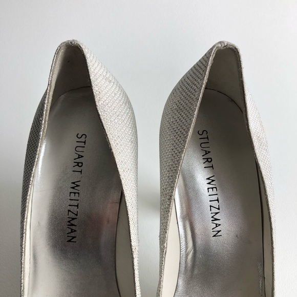 STUART WEITZMAN Silver Bling Studded Pumps Heels - Picture 7 of 8